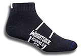 Wrightsock Unisex Running II Lo Socks | Guaranteed Blister Free | Women & Men | Perfect For Marathons | Eco Friendly Recycled Polyester, Black W/White Accent Logo, Large