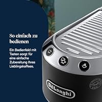 De'Longhi Dedica Style - Perfetto Kompakte Siebträgermaschine Espressomaschine mit Tasten, manuellem Milchaufschäumer für Espresso und Cappuccino, ESE Pad geeignet, 15cm breit, Schwarz (EC685.BK) – Ansicht 5