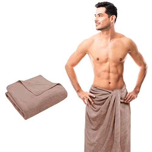 Image of Sassoon Venir Microfiber 1 Piece Men Bath Towel 450 GSM (70x145cm, Peanut Color) Ultra Soft Material, Towel for Daily use