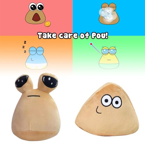 Pou Plüsch, 22cm My Pet Alien Plüshies für Kinder - Cartoon Anime Stofftier für Haus Schlafzimmer Dekoration, Geburtstag Weihnachten Geschenk für Jungen Mädchen Fans