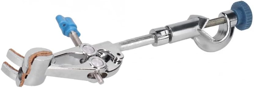 King Mariot Medical Equipments Four Finger Prong Clamp Heavy Duty With Cork Pad and Boss Head Zinc Alloy Chrome Plated Durable Lab Clamp For Bottles & Test Tubes Labware Biology Chemistry Laboratory