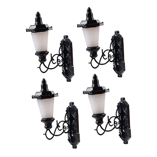 Gadpiparty 4Pcs Mini Luminous Wall Lamps for DIY Micro Landscaping Decor Warm Light for Sand Table Models and Mini House Accents