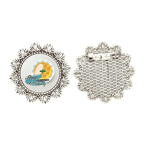 Broche de plata con diseño de flor de alta joyería artesanal mediana