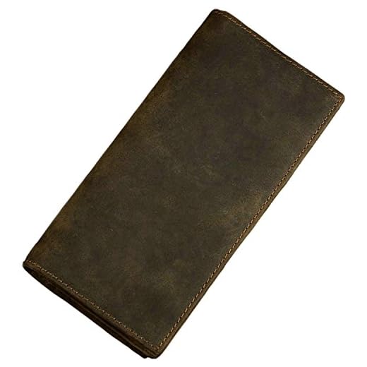 Itslife Men's RFID Vintage Look Genuine Leather Long Bifold Wallet Checkbook Wallets