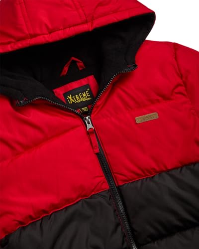 Image of iXtreme Boys Puffer Jacket - Wind & Water Resistant Soft Fleece Lined Warm Winter Jacket for Boys with Winter Hat