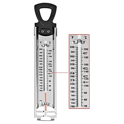 Candy Thermometer with Pot Clip & Hanging Ring Handle Stainless Steel Cooking Thermometer Food Thermometer Deep Fry Thermometer Classic Candy Thermometer Cover