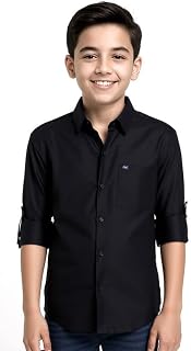 CHARCHIT Boys Full Sleeves Embroidered Solid Shirt Price In India