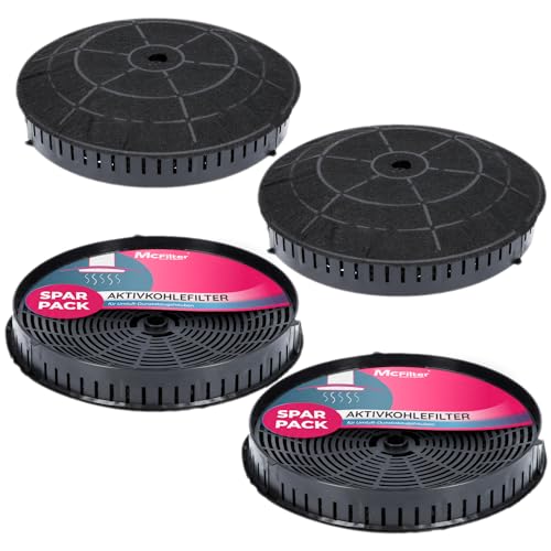 McFilter I 4x filtre à charbon actif Ø 172mm pour hotte aspirante adapté au filtre à charbon Elica CFC0038668 Typ57, Nyttig 440, AEG 055171138 4055217501 Bauknecht Whirlpool 48400008824