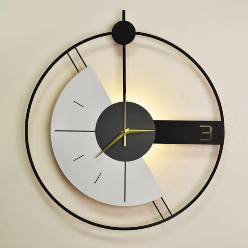 Image of Smartway Celestia 6 Watt LED Wall Lamp with Analog Clock | Modern Decorative Wall Light with 3 Color Modes | Stylish Wall Clock Light for Bedroom, Living Room, Hall & Bedside | 1-Year Warranty