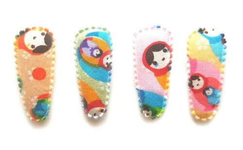 36 Pcs Mix Colors cute nesting Russian dolls cotton Hair Clip Covers size 35 mm