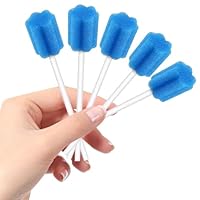 250 Stück Mundpflegestäbchen, Einweg Mundpflege Schwamm Tupfer, Mundpflege Mundhygieneschwamm, Geschmack Mint, Sterile Tupfer für die Mundhygiene in Zahnarztpraxen (Blau)