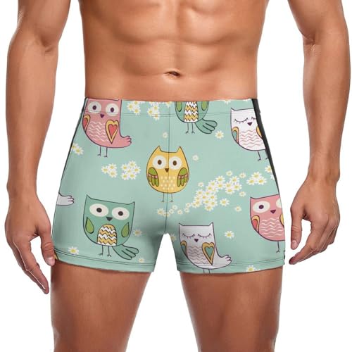 Slip short de bain homme oiseau de dessin animé pour la plage