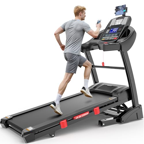 Image of Treadmill 300 LB Capacity for Home Use, 15-Level Auto Incline, 4.9HP Folding Running Walking Treadmill, 10MPH Speed, Bluetooth, Smart Apps, 64+ Programs