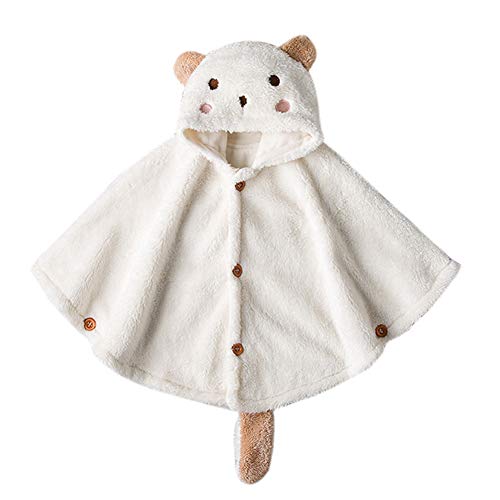 TININNA Cape à Capuche Bébé Garçon Filles Cape Poncho en Laine Manteau de Cape Doux Coupe-Vent Veste Polaire Veste à Capuchon Manteau à Capuchon Vêtements d'extérieur Automne Hiver Chaude Châle Cover