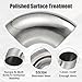 X AUTOHAUX 2pcs OD 2 Inch 90 Degree 1.2mm Thickness Mandrel Bend Elbow SS304 Stainless Steel Bend Tube Exhaust Elbow Pipe for Car Modified Exhaust System
