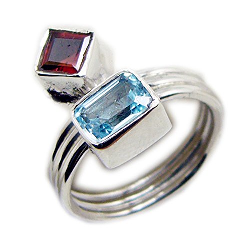 Bague multicolore pour femme style Smaragdschnitt idéale en soirée