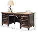 Martin Furniture Hartford Double Pedestal Shaped Desk, Brown - Fully Assembled
