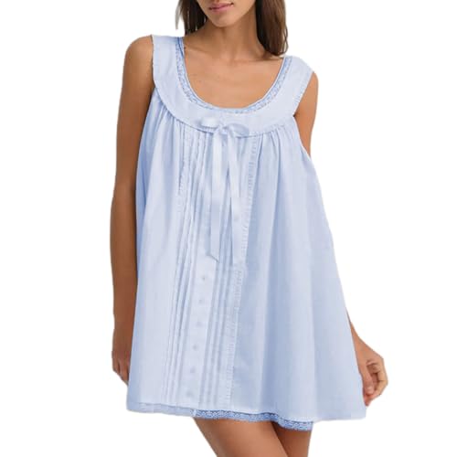 Image of Women Y2K Babydoll Mini Dress Cute Bow Lace Trim Pleated Ruffle Short Sundress Casual Party Vacation One Pieces