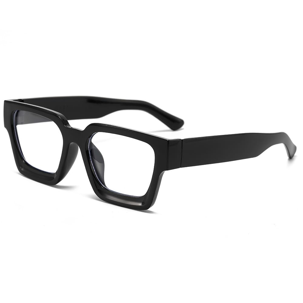 Large Frame Blue Light Glasses Square Non-Prescription Eyewear Computer Glasses for Scree…