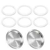 8 Pcs Moka Pot Filter Set, 3 Cups(130ML / 4.4OZ), Compatible with Bialetti