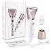 Electric Razors for Women - Painless 2-in-1 Shaver for Women Hair Remover for Face, Legs and Underarm Wet & Dry, Portable Bikini Trimmer, Lady Hair Removal with 2 Trimmer Heads- Micro USB Recharge
