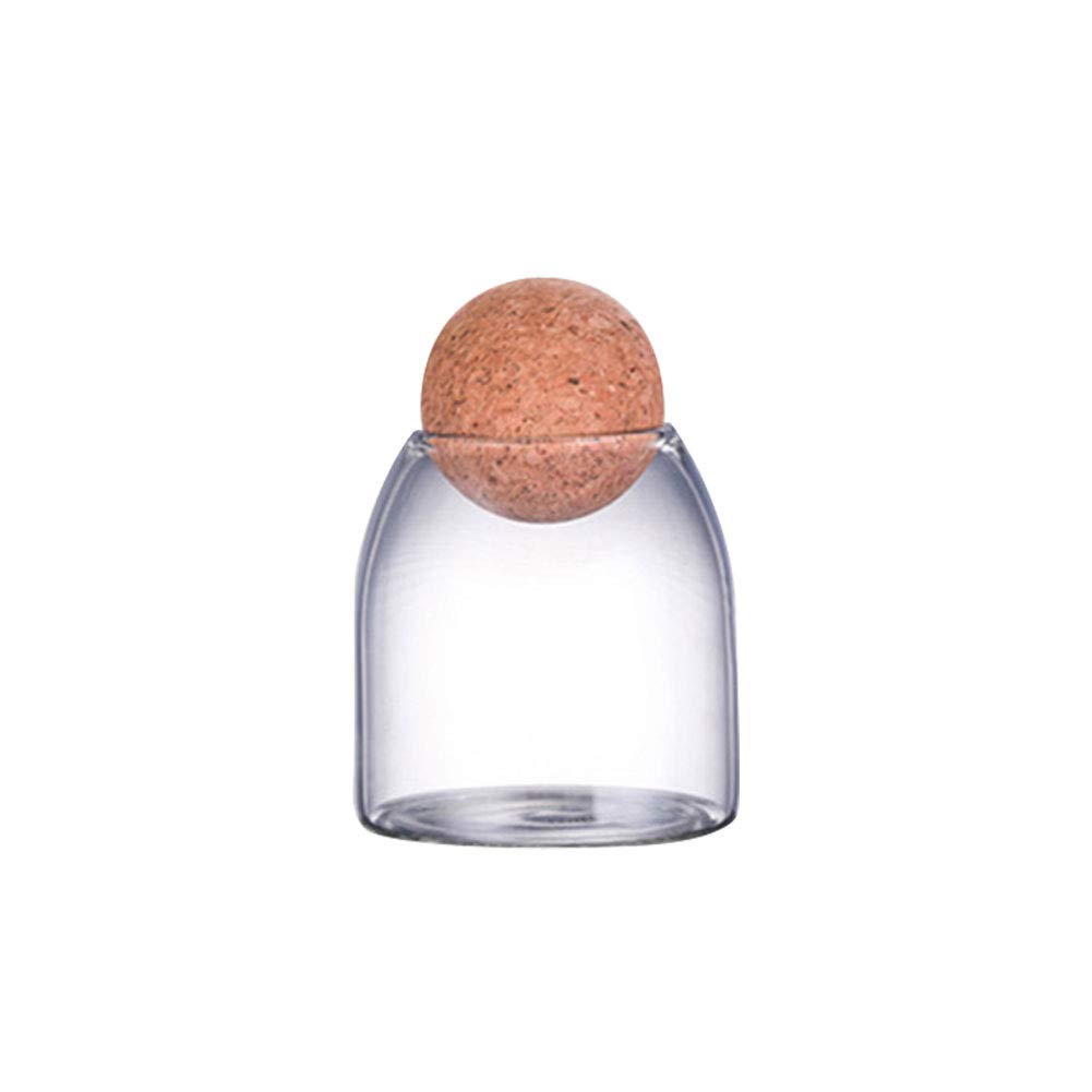 550/750/1200ml Glass Storage Jars with Wood Lid Ball, Clear Candy Jar Mason Jars Food Storage Canister for Serving Tea Coffee Spice Sugar Salt 550ml