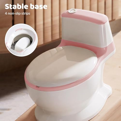 Image of WISHKEY Plastic Comfortable Baby Western Style Toilet Training Pink Potty Seat For Kids With Upper Closing Lid and Removable Bowl (Pack Of 1 Pink)
