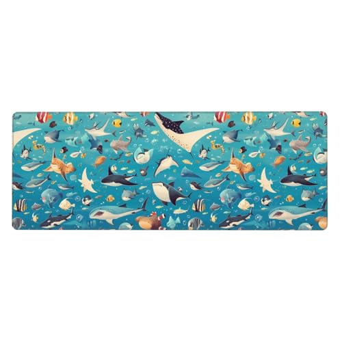 Tapis de souris de jeu 80x30 cm antidérapant en caoutchouc pour éviter les douleurs au poignet