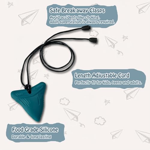 Chew Necklaces for Sensory Kids 6 Pack, Chewy Necklace Sensory Toys for Kids with Autism, ADHD, SPD, Silicone Boys Girls Chew Toys Teething Necklace Reduce Chewing Fidgeting - Image 5