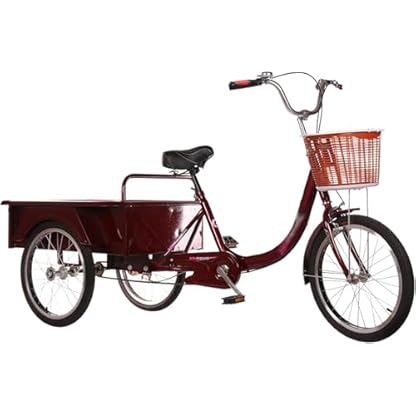 20-Zoll-Dreirad für Erwachsene mit Einkaufskorb, dreirädriges Cruiser-Fahrrad für Senioren, Damen und Herren (S)