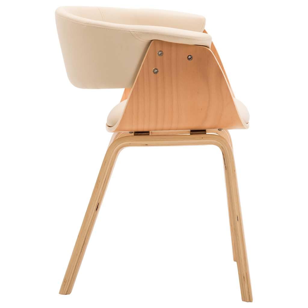Chaise de salle à manger en cuir synthétique - Crème