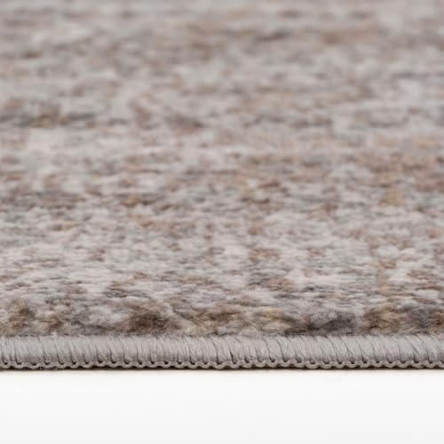 Warm Neutral Greige Abstract Living Room Area Rug Contemporary Grey Beige Elegant Stain Resistant Carpet Versatile Kitchen Island Hallway Rugs 120cm x 170cm