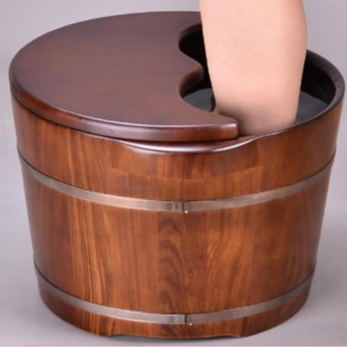 Cubeta de baño para pies de madera con tapa miniatura 3