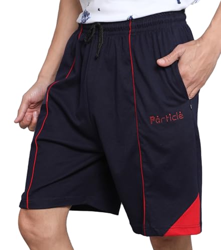 Image of Particle Men's Plus Size Hosiery Corduroy Cotton Bermuda Shorts | 230 GSM Ribbed Fabric | Big Size Casual Half Pants with Pockets for Walking, Gym & Lounge (XL-5XL)