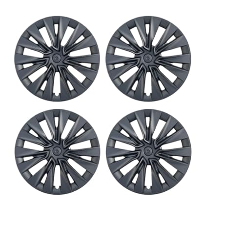 Enjoliveurs pour Tesla Model Y 19 pouces : kit de 4 enjoliveurs noir mat 2018-2024