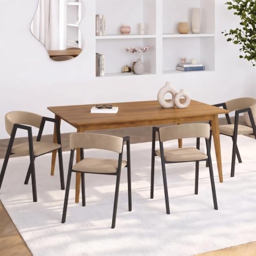 Lot de 4 chaises CAMILLE en métal et velours avec accoudoirs - vue 3