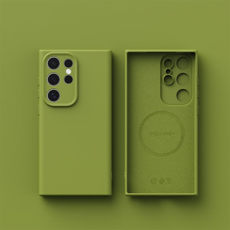Coque Samsung S26 Ultra silicone souple vert anti-choc avec texture arrière
