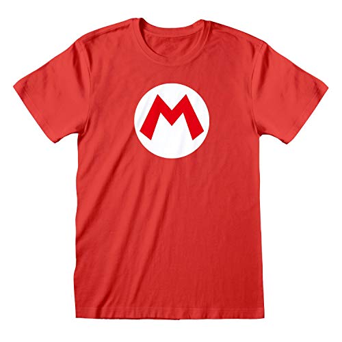 Fashion UK Camiseta de Super Mario Bros original de color rojo, producto oficial para adulto unisex...