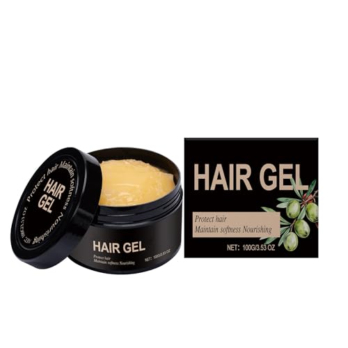 Gel Capilar con Aceite de Argán - Gel fijador fuerte y sin encrespamiento para hombres y mujeres, apto para cabello rizado y liso, 100 g/3,53 oz, fórmula nutritiva