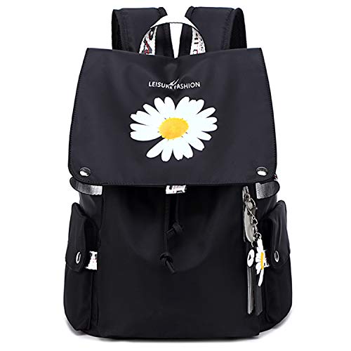 Preisvergleich Produktbild Suweir Rucksack Damen,Schulrucksack Mädchen Teenager Schultasche Damen Wasserdicht Daypacks mit Daisy floral,Schlüsselbund,15.6 Zoll Laptopfach,Anti Diebstahl Taschen