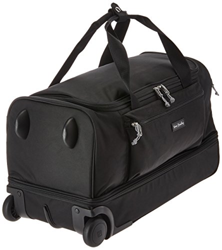 Vera Bradley Women's Duffle Luggage Vera Bradley Women s Lighten Up Foldable Duffel Rolling Suitcase Black One Size, Black, One Size US