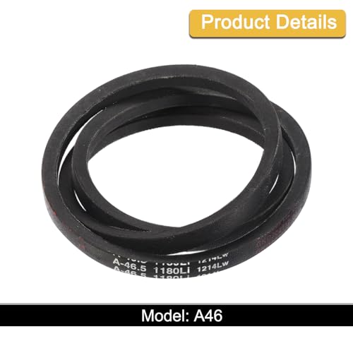 Image of uxcell A46 1 /2 Classic Wrapped V-Belt, 48 inch Outside Circumference, Black, Ideal for Pumps, Fans, Compressors, Agricultural Equipment