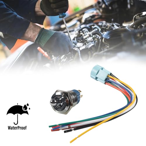 Interrupteur bouton-poussoir métal 16mm 12V précâblé avec LED