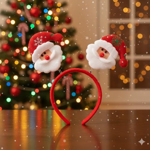 Image of PoPo Toys Santa Claus Headband Design Hair Band | Hairband for Party Birthday| Xmas Gift for Children Girls | Christmas Decorations Items for Home Ornaments Props