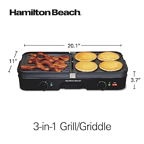 Hamilton Beach 3-in-1 Electric Indoor Grill + Electric Griddle - image 8