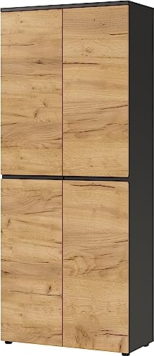 Aktenschrank GW-Lissabon, mit Zwei Türen und Vier verstellbaren Einlegeböden, griffloses Design, 80 x 197 x 40 cm (BxHxT) Aktenschrank GW-Lissabon, mit Zwei Türen und Vier verstellbaren Einlegeböden, griffloses Design, 80 x 197 x 40 cm (BxHxT)
