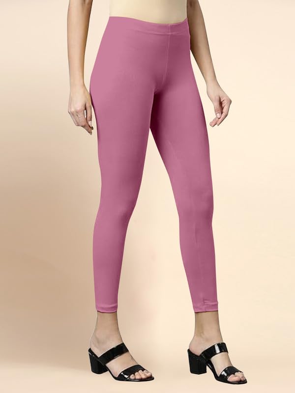Image of TRENDMALLS Women's Microfiber Elastane Stretch Soft Cropped Leggings with Ultrasoft Waistband for Women