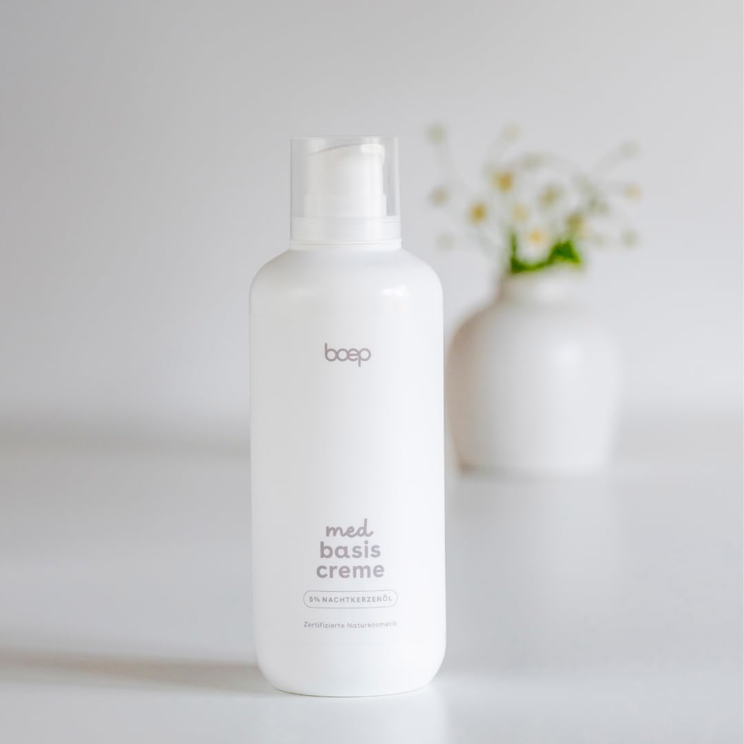 boep med Basiscreme | Basispflege für Problemhaut wie Neurodermitis oder Rosacea | Sehr trockene oder juckende Haut | Zertifizierte Naturkosmetik (500ml)