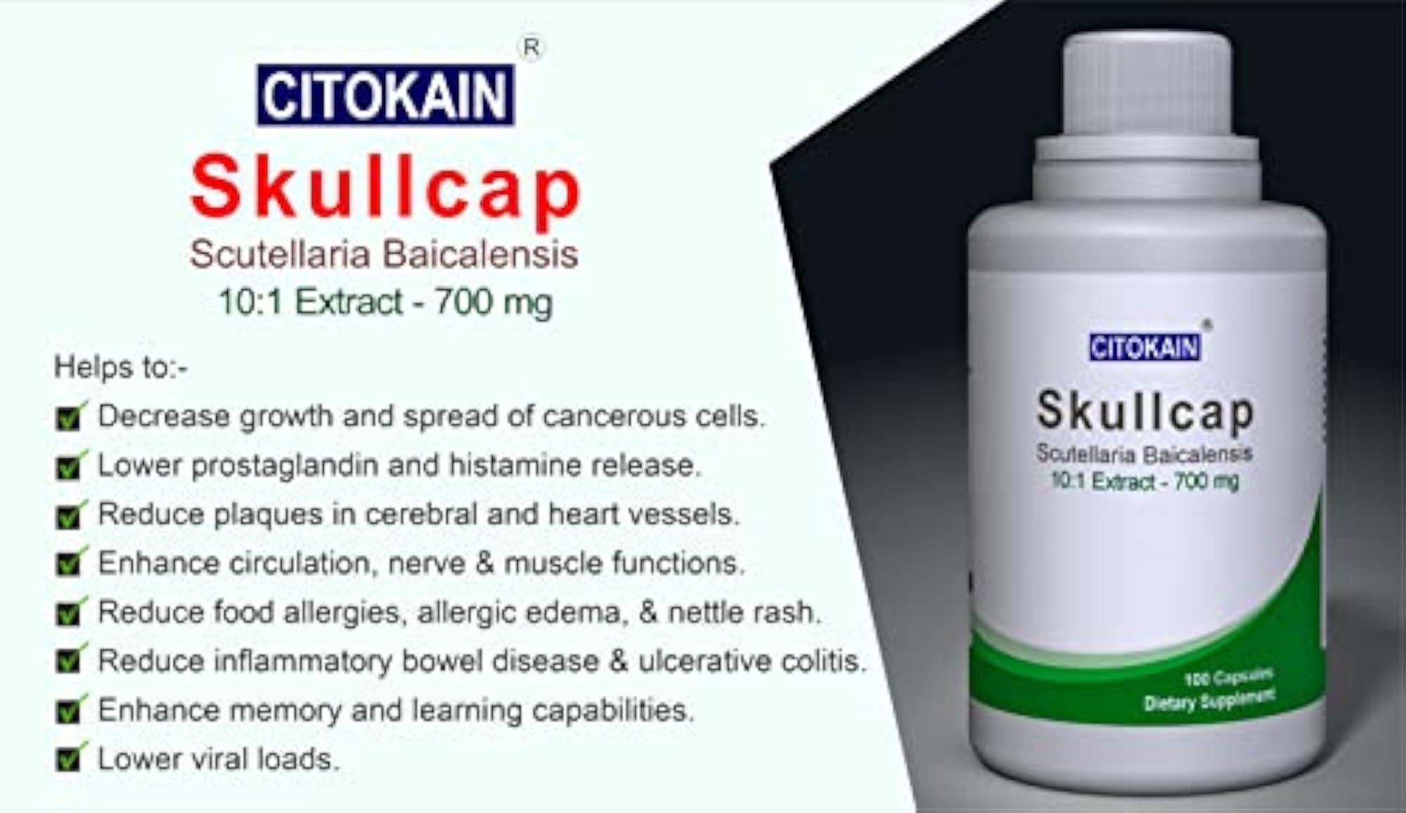 Citokain Skullcap Extract, Herbal Supplement