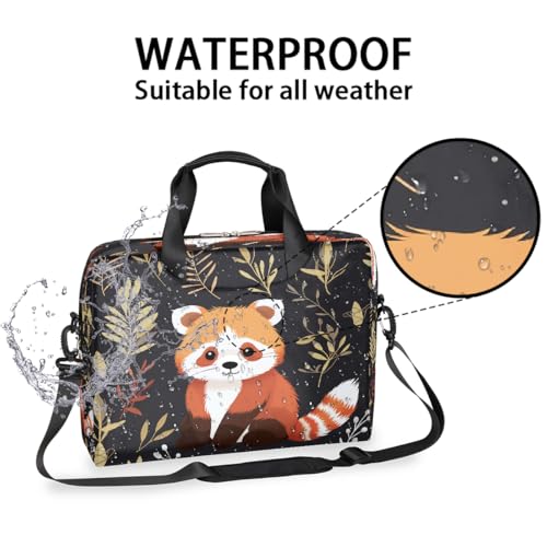 Cute Animal Raccoon Leaves Maletín para Laptop 16 pulg miniatura 2